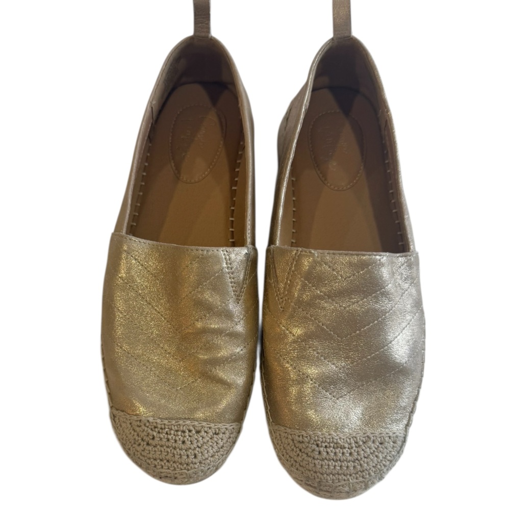 CROWN VINTAGE Metallic Gold Flat Espadrilles 10